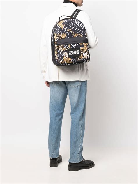 versace barocco print backpack colour blue|Versace barocco logo.